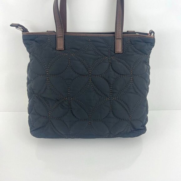Fossil Key - Per Black  Quilted Nylon Handbag with Detachable Shoulder Strap - Picture 9 of 12